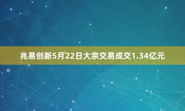 兆易创新5月22日大宗交易成交1.34亿元